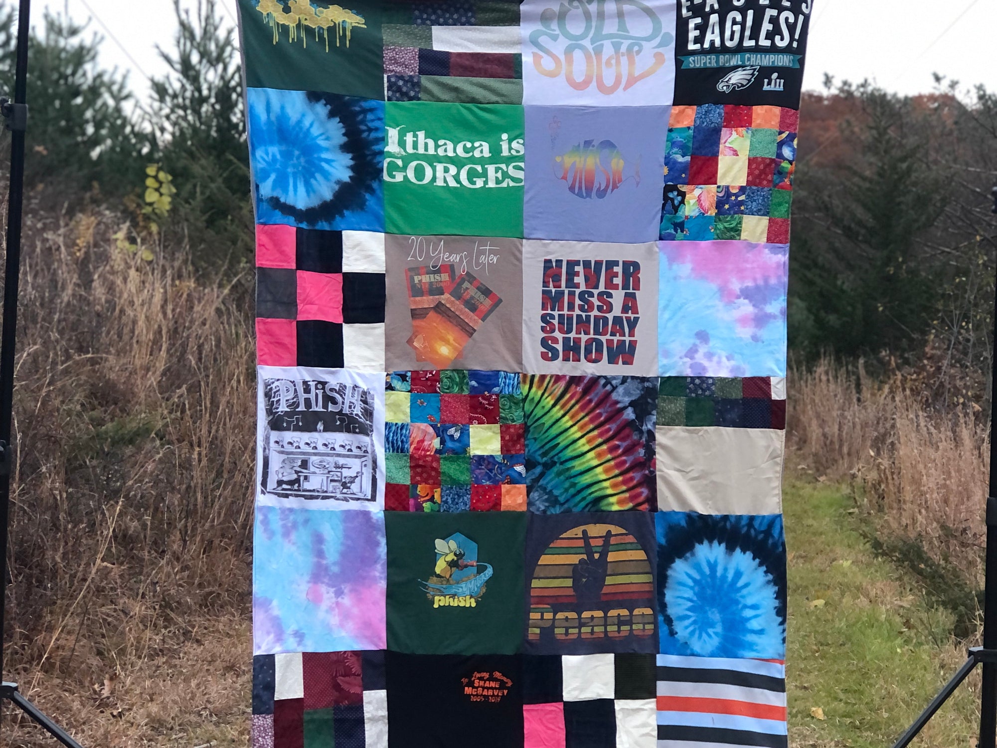 Phish Memory Blanket with Cool Ithaca T-Shirts!