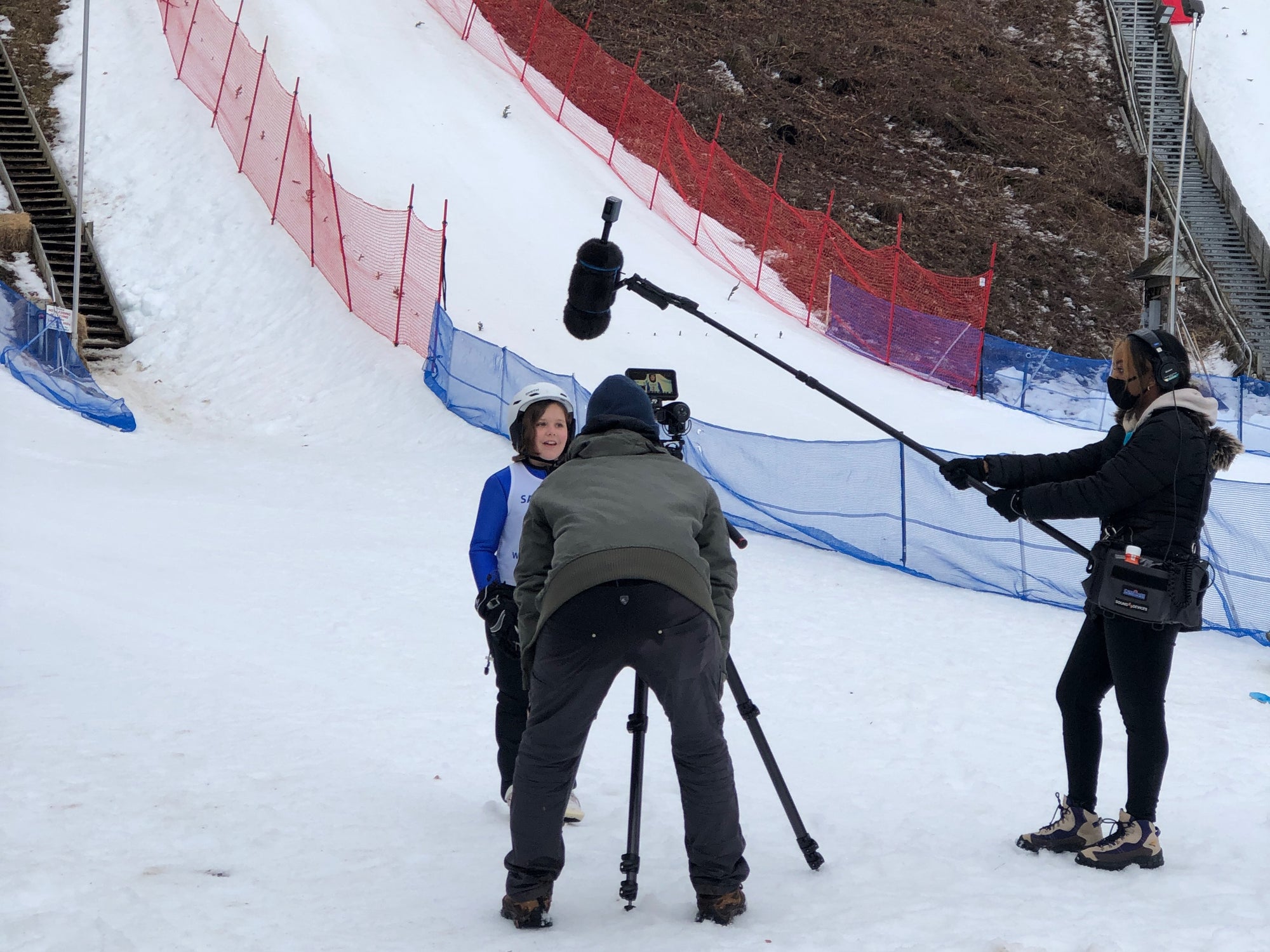 Ava Joyal interviews with the Connecticut Public TV, NPR at the 96th Sailsbury, CT JumpFest 2022 for Ski Jumping!